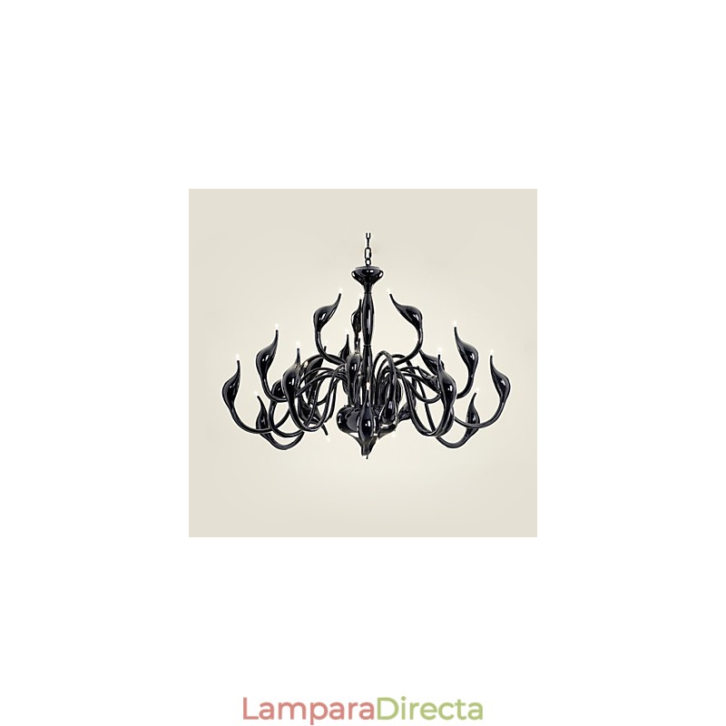 Lámpara de araña moderna de 24 luces G4 con pintura negra