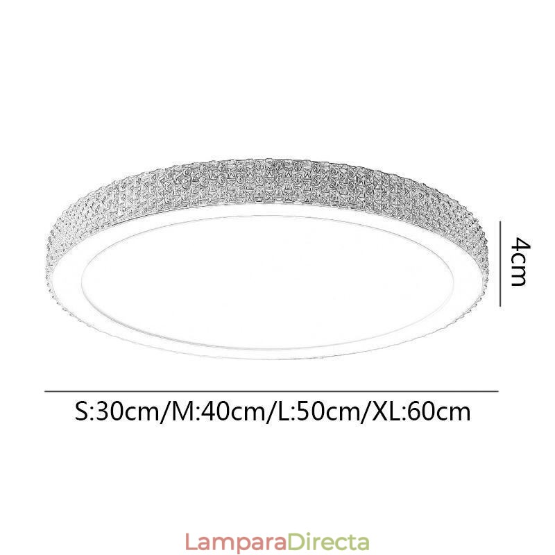 Lámpara de techo moderna con montaje empotrado de diamante brillante