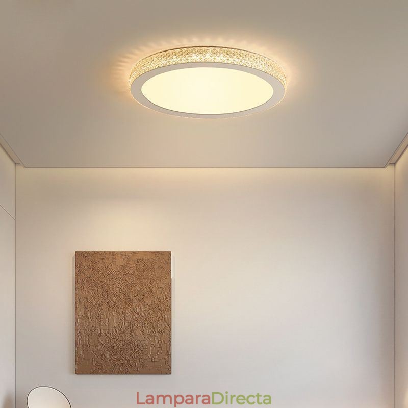 Lámpara de techo moderna con montaje empotrado de diamante brillante