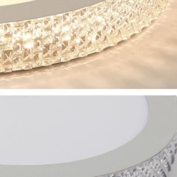 Lámpara de techo moderna con montaje empotrado de diamante brillante