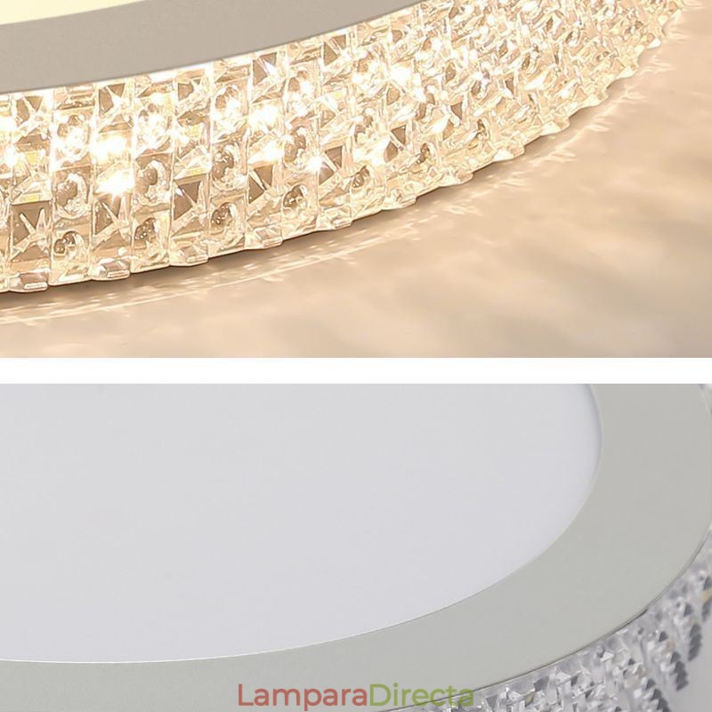 Lámpara de techo moderna con montaje empotrado de diamante brillante