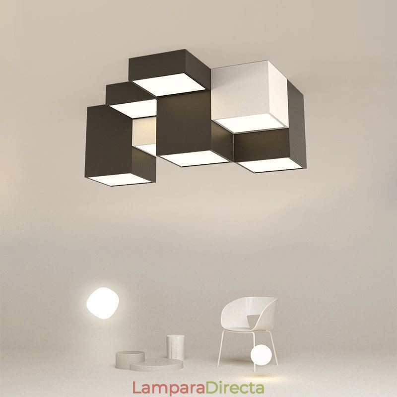 Lámpara de techo moderna con forma de cubo