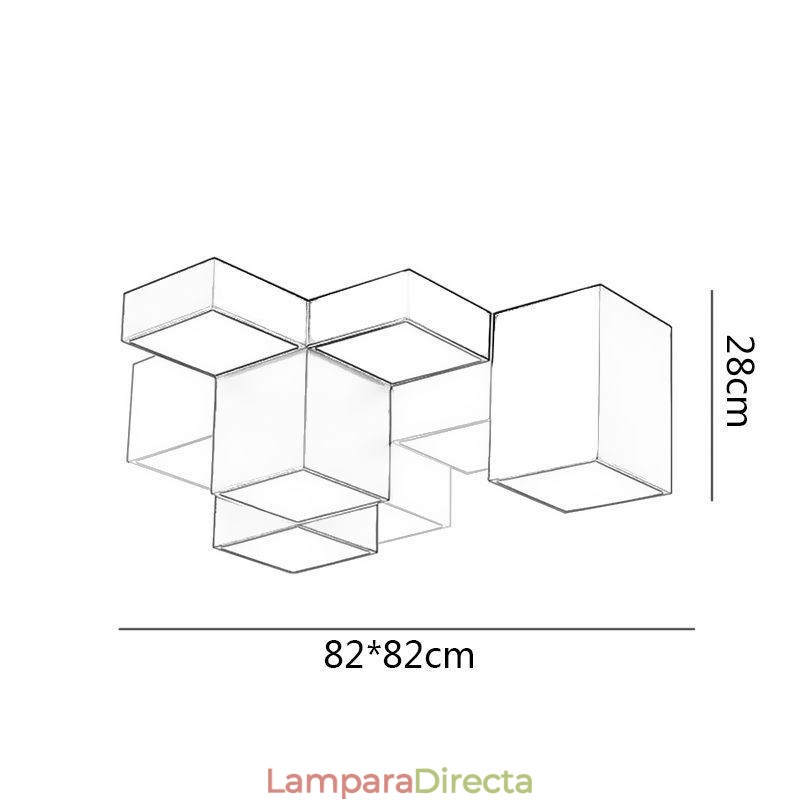Lámpara de techo moderna con forma de cubo