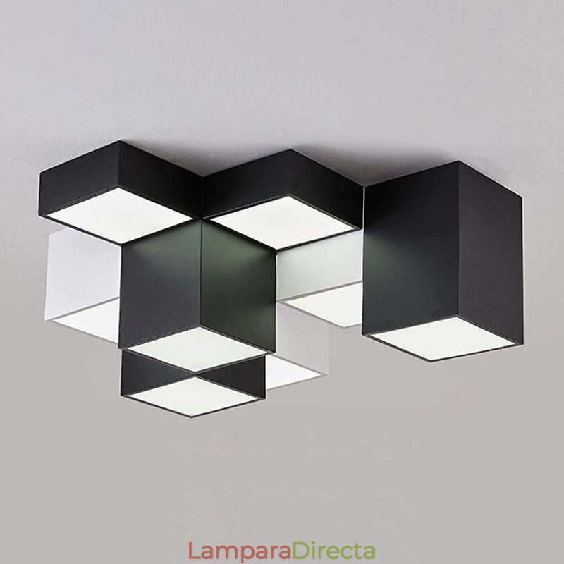 Lámpara de techo moderna con forma de cubo
