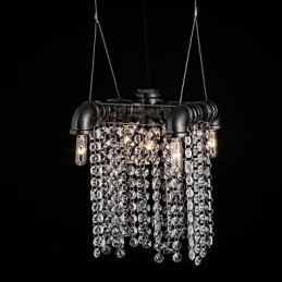 Lámpara de araña estilo mini rústico estilo cabaña retro de metal