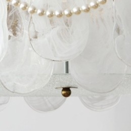 Lámpara de techo de hierro europea, elegante lámpara de techo de cristal.