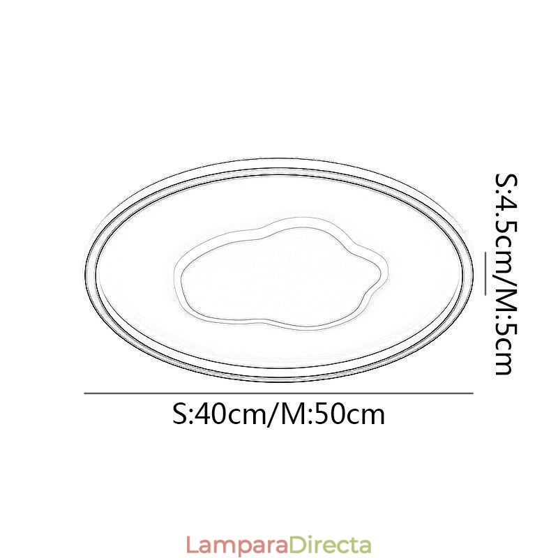 Lámpara de techo moderna con forma de nube redonda