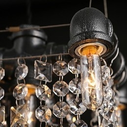 Lámpara de araña estilo mini rústico estilo cabaña retro de metal