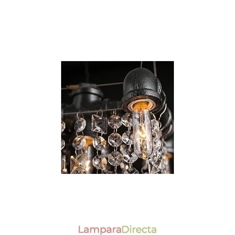 Lámpara de araña estilo mini rústico estilo cabaña retro de metal