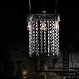 Lámpara de araña estilo mini rústico estilo cabaña retro de metal