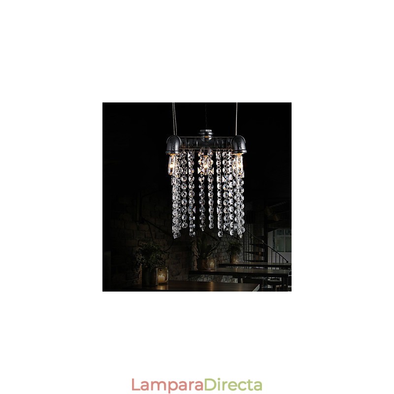 Lámpara de araña estilo mini rústico estilo cabaña retro de metal