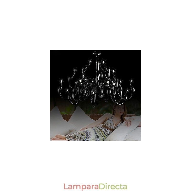 Lámpara de araña moderna de 24 luces G4 con pintura negra