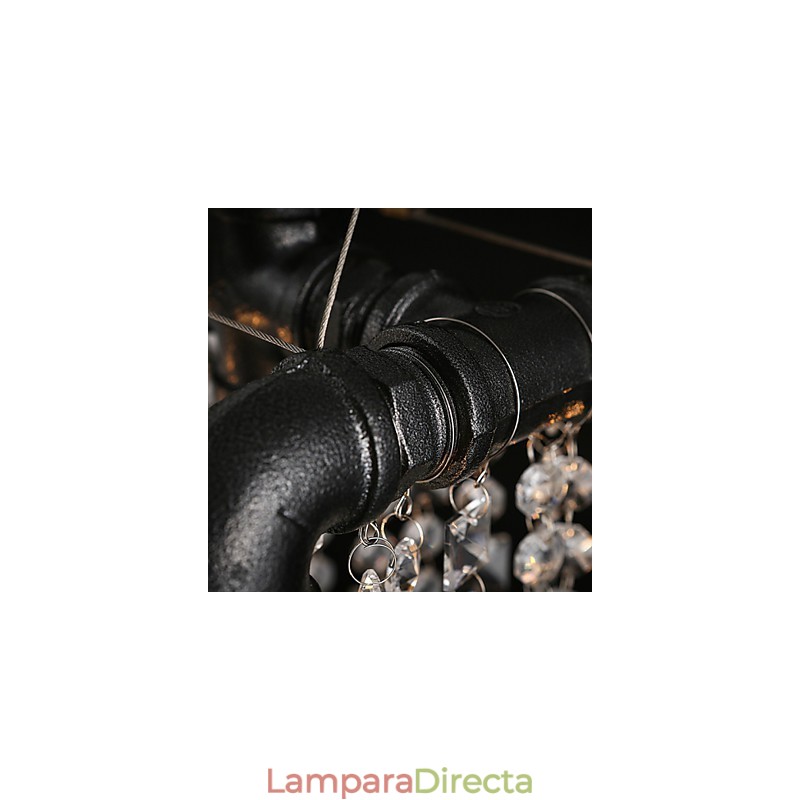 Lámpara de araña estilo mini rústico estilo cabaña retro de metal