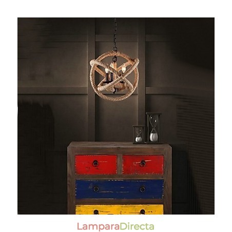 Lámpara de araña de metal con pintura estilo campestre en miniatura Lámpara de araña de metal con pintura estilo campestre en miniatura