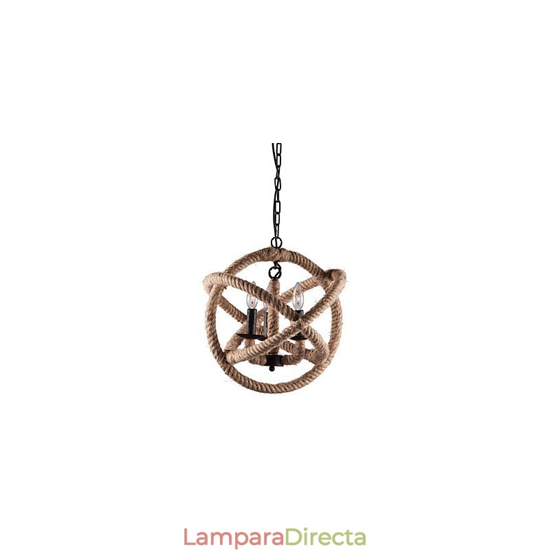 Lámpara de araña de metal con pintura estilo campestre en miniatura