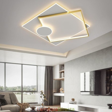 Lámpara de techo moderna de acrílico con diseño geométrico cuadrado Lámpara de techo moderna de acrílico con diseño geométrico cuadrado