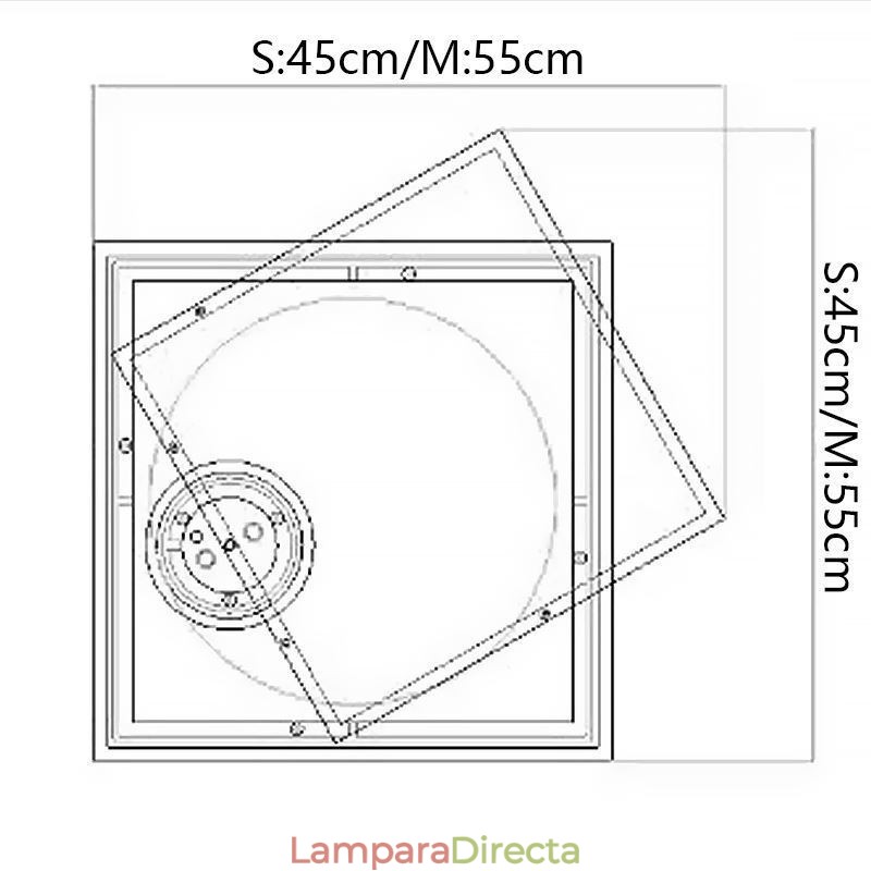 Lámpara de techo moderna de acrílico con diseño geométrico cuadrado