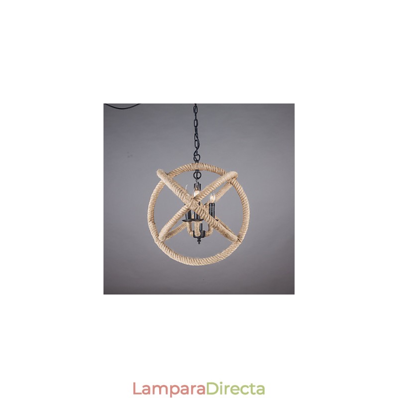Lámpara de araña de metal con pintura estilo campestre en miniatura