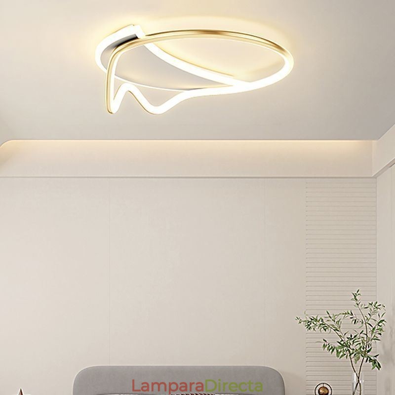 Lámpara de techo moderna con forma de anillo para decoración del hogar