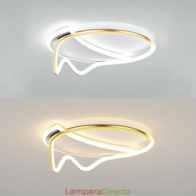 Lámpara de techo moderna con forma de anillo para decoración del hogar