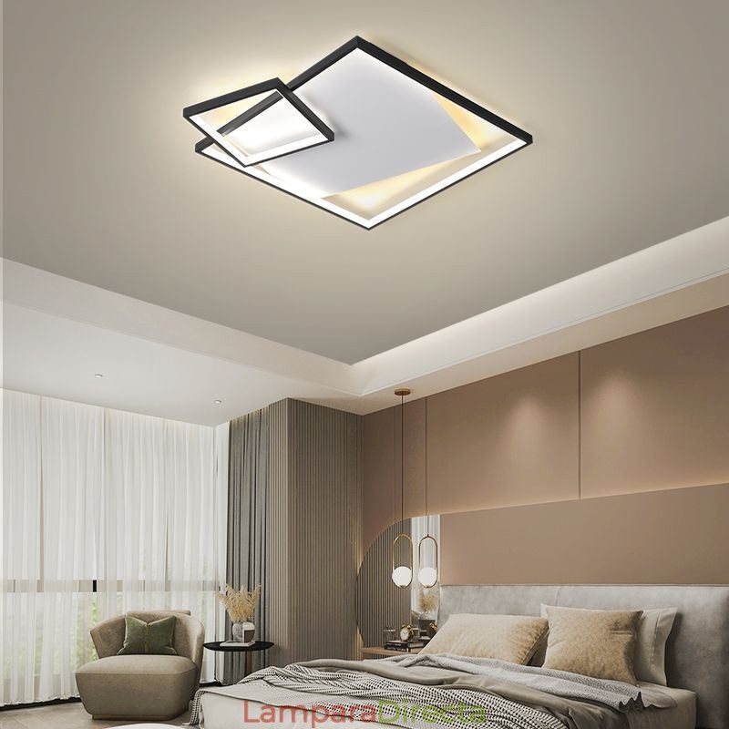 Lámpara de techo moderna cuadrada, iluminación inteligente para interiores