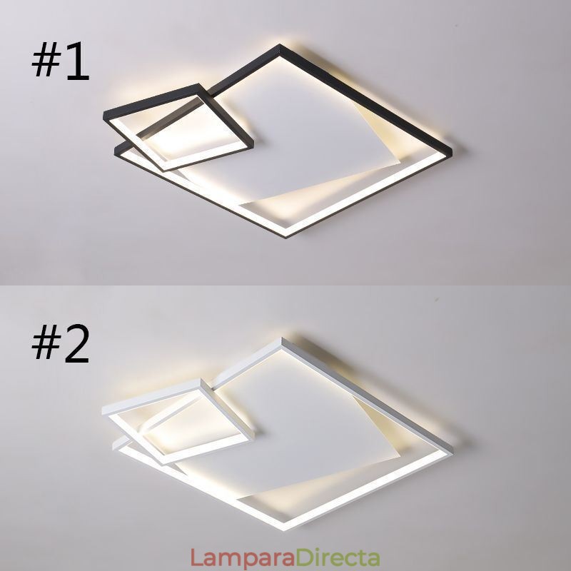 Lámpara de techo moderna cuadrada, iluminación inteligente para interiores
