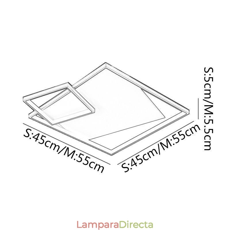 Lámpara de techo moderna cuadrada, iluminación inteligente para interiores