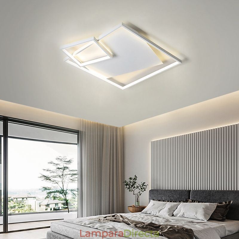 Lámpara de techo moderna cuadrada, iluminación inteligente para interiores