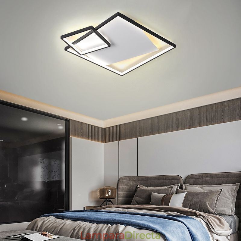 Lámpara de techo moderna cuadrada, iluminación inteligente para interiores