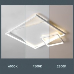 Lámpara de techo moderna cuadrada, iluminación inteligente para interiores