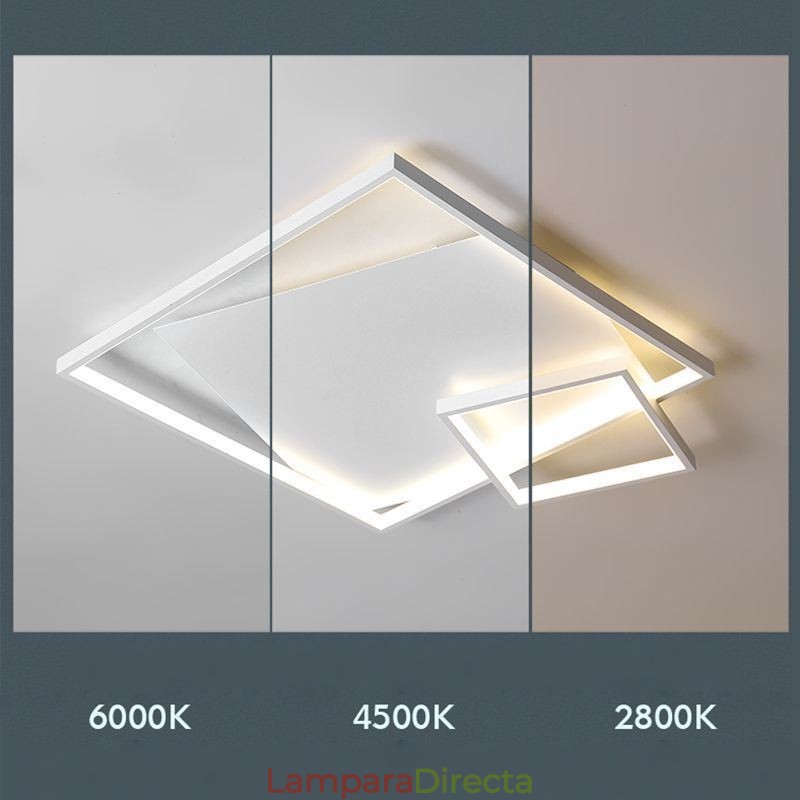 Lámpara de techo moderna cuadrada, iluminación inteligente para interiores