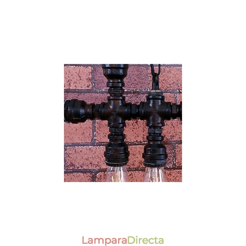 Lámpara de araña de metal con pintura vintage