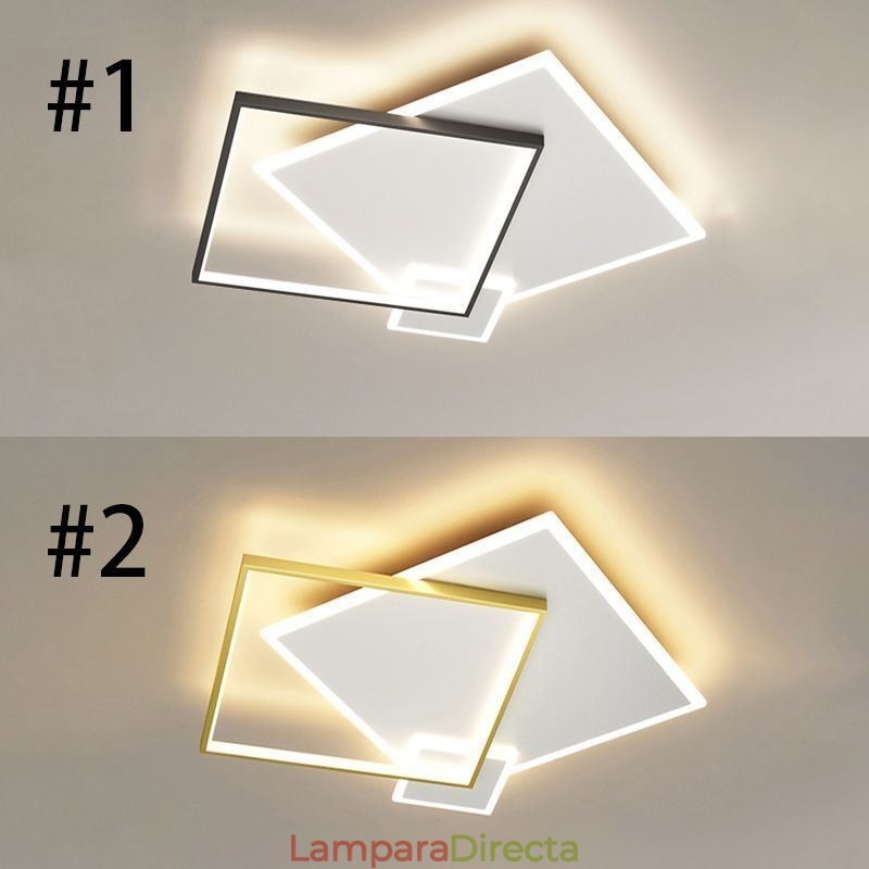 Lámpara de techo moderna con diseño geométrico cuadrado