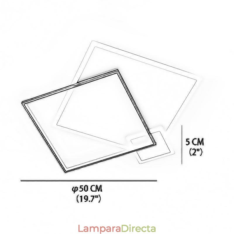 Lámpara de techo moderna con diseño geométrico cuadrado