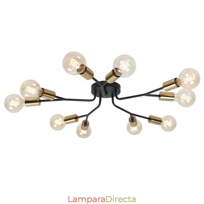 Lámpara de techo moderna, lámpara de araña vintage negra