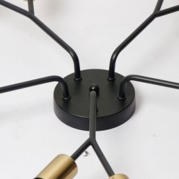 Lámpara de techo moderna, lámpara de araña vintage negra