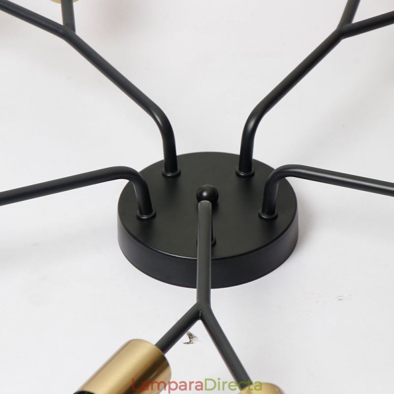 Lámpara de techo moderna, lámpara de araña vintage negra
