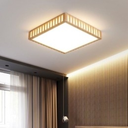 Lámpara de techo japonesa cuadrada de madera