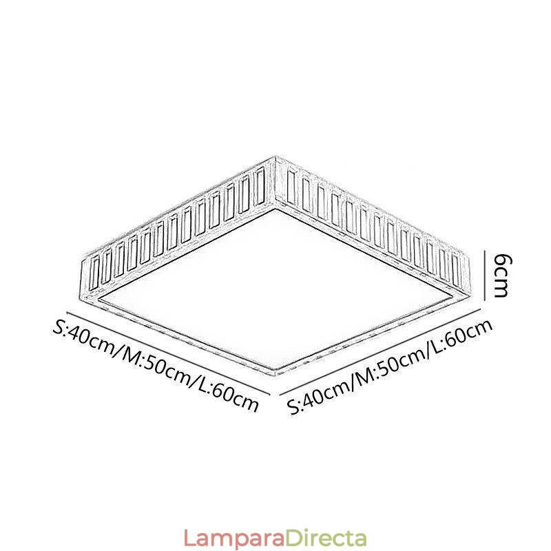 Lámpara de techo japonesa cuadrada de madera