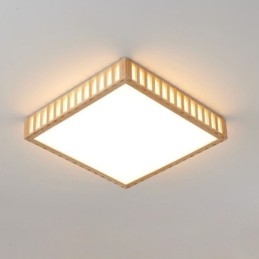 Lámpara de techo japonesa cuadrada de madera
