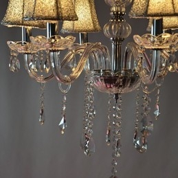 Lámpara de araña moderna de lujo de 6 luces con decoración de cristal