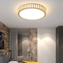 Lámpara japonesa de madera para iluminación de techo