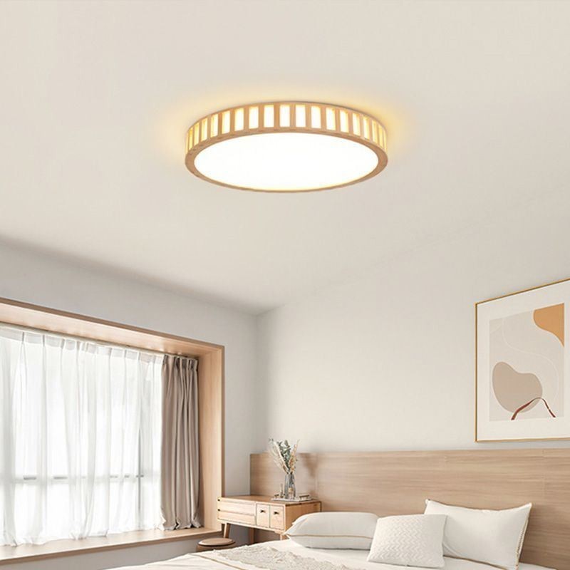Lámpara japonesa de madera para iluminación de techo