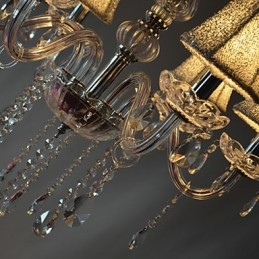 Lámpara de araña moderna de lujo de 6 luces con decoración de cristal