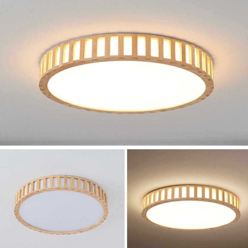 Lámpara japonesa de madera para iluminación de techo