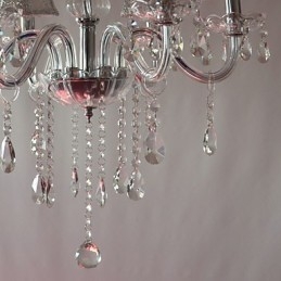 Lámpara de araña moderna de lujo de 6 luces con decoración de cristal