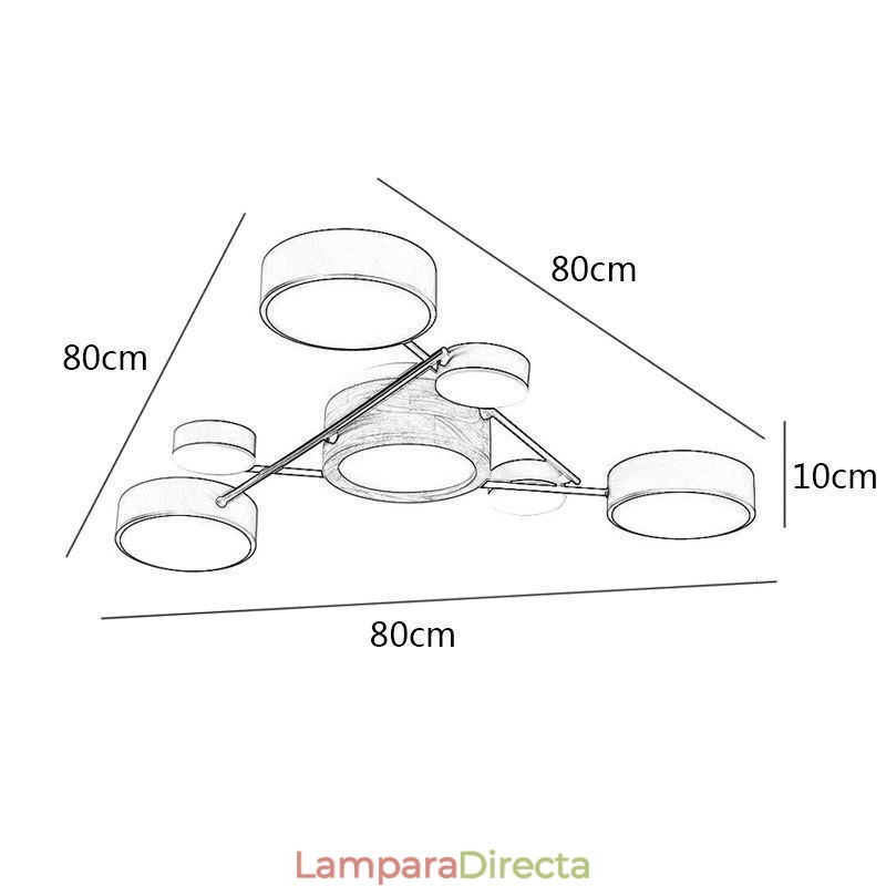 Lámpara de techo acrílica moderna con forma molecular