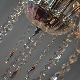 Lámpara de araña moderna de lujo de 6 luces con decoración de cristal