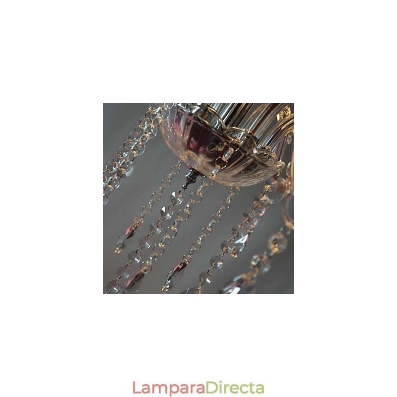 Lámpara de araña moderna de lujo de 6 luces con decoración de cristal