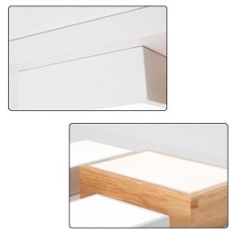 Lámpara de techo acrílica moderna con diseño geométrico de madera.